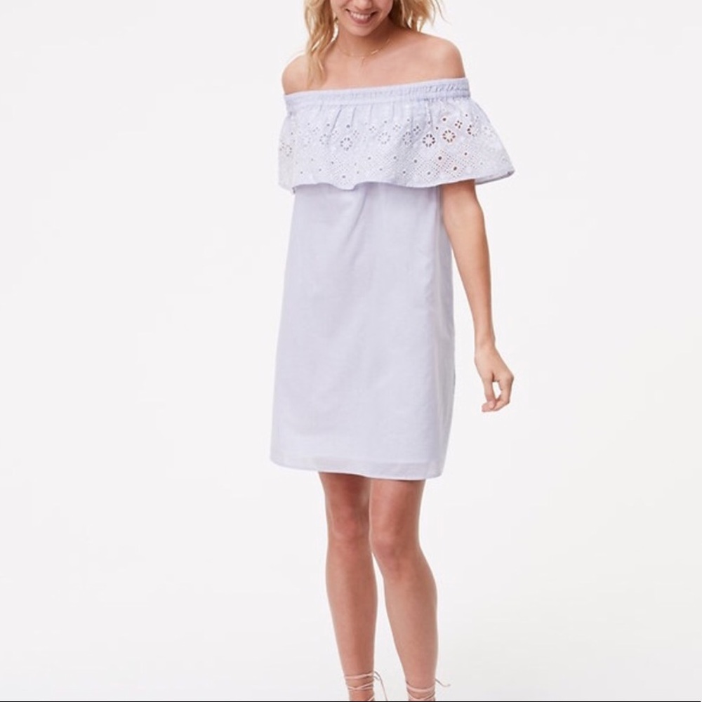 NWT Loft Off The Shoulder Eyelet Dress